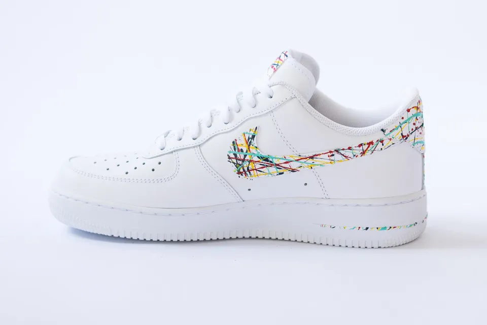 Nike Air Force 1 All White Low  'Spring Splatter' Custom Edition