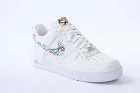 Nike Air Force 1 All White Low  'Spring Splatter' Custom Edition