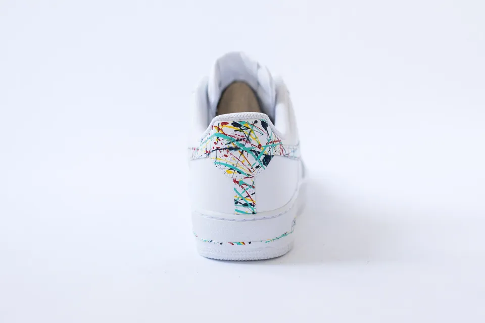 Nike Air Force 1 All White Low  'Spring Splatter' Custom Edition