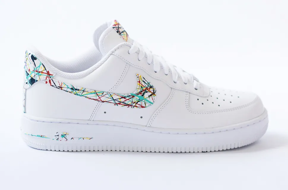 Nike Air Force 1 All White Low  'Spring Splatter' Custom Edition