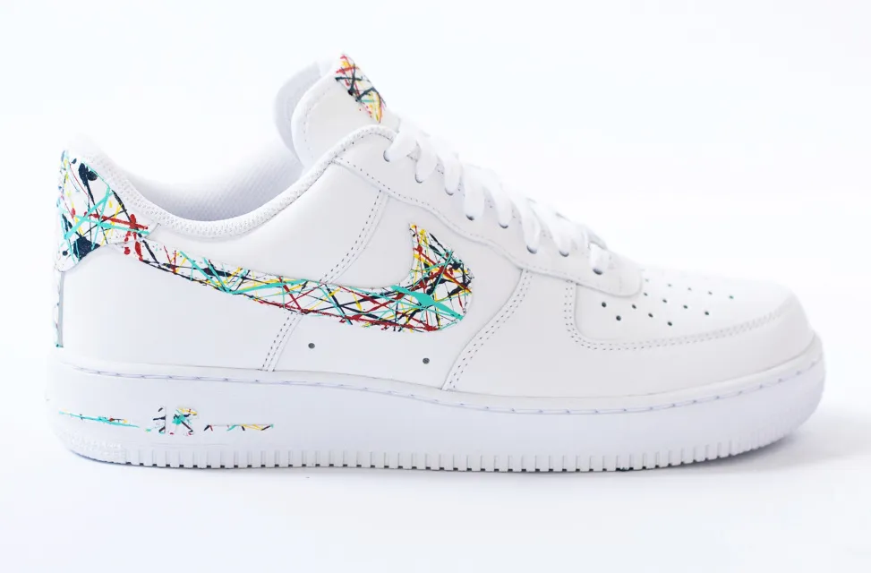 Nike Air Force 1 All White Low  'Spring Splatter' Custom Edition