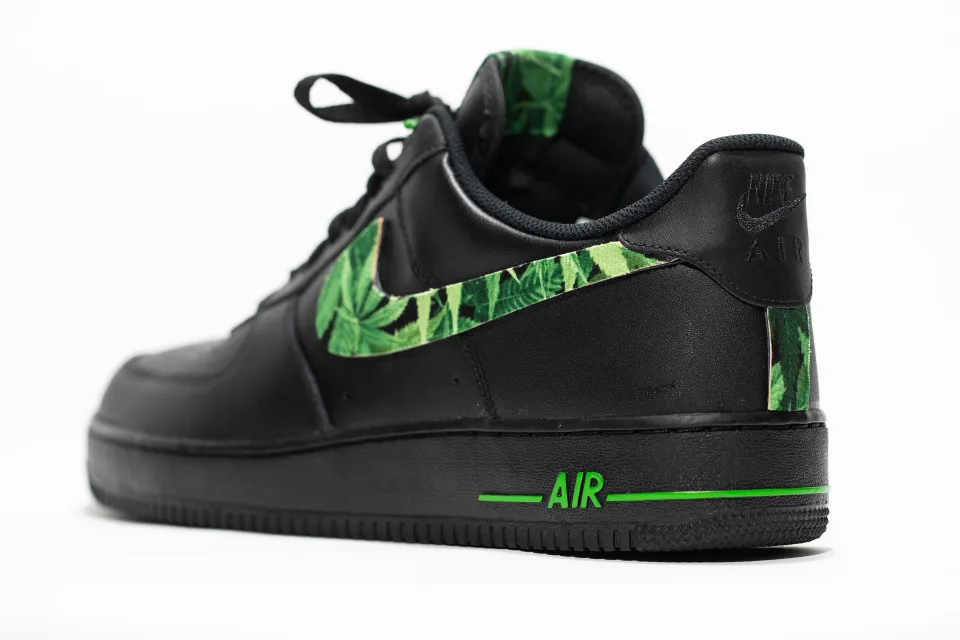 Nike Air Force 1 Black Custom 'Kushies' Edition w/ Custom Insoles