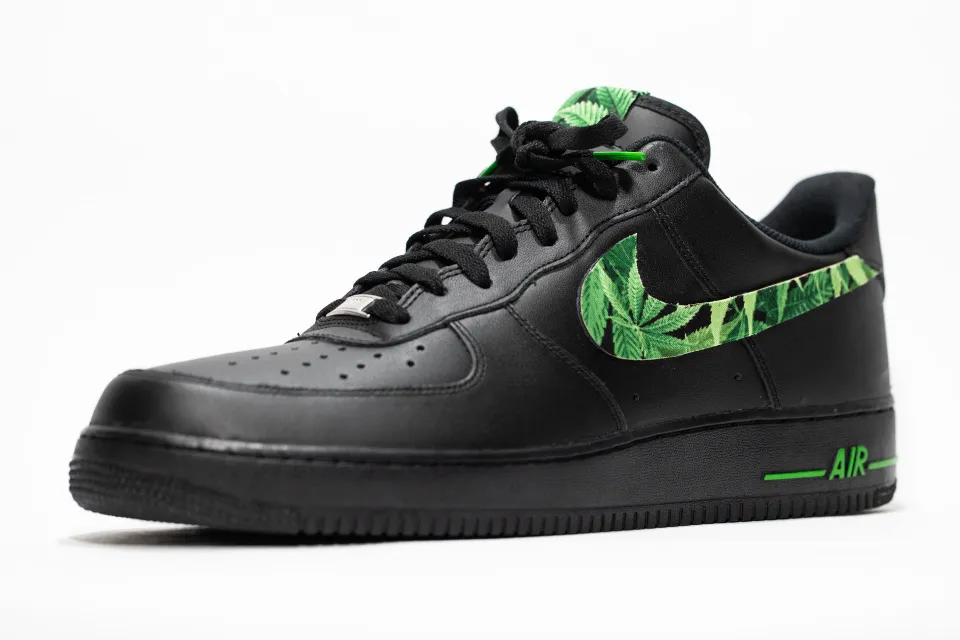 Nike Air Force 1 Black Custom 'Kushies' Edition w/ Custom Insoles