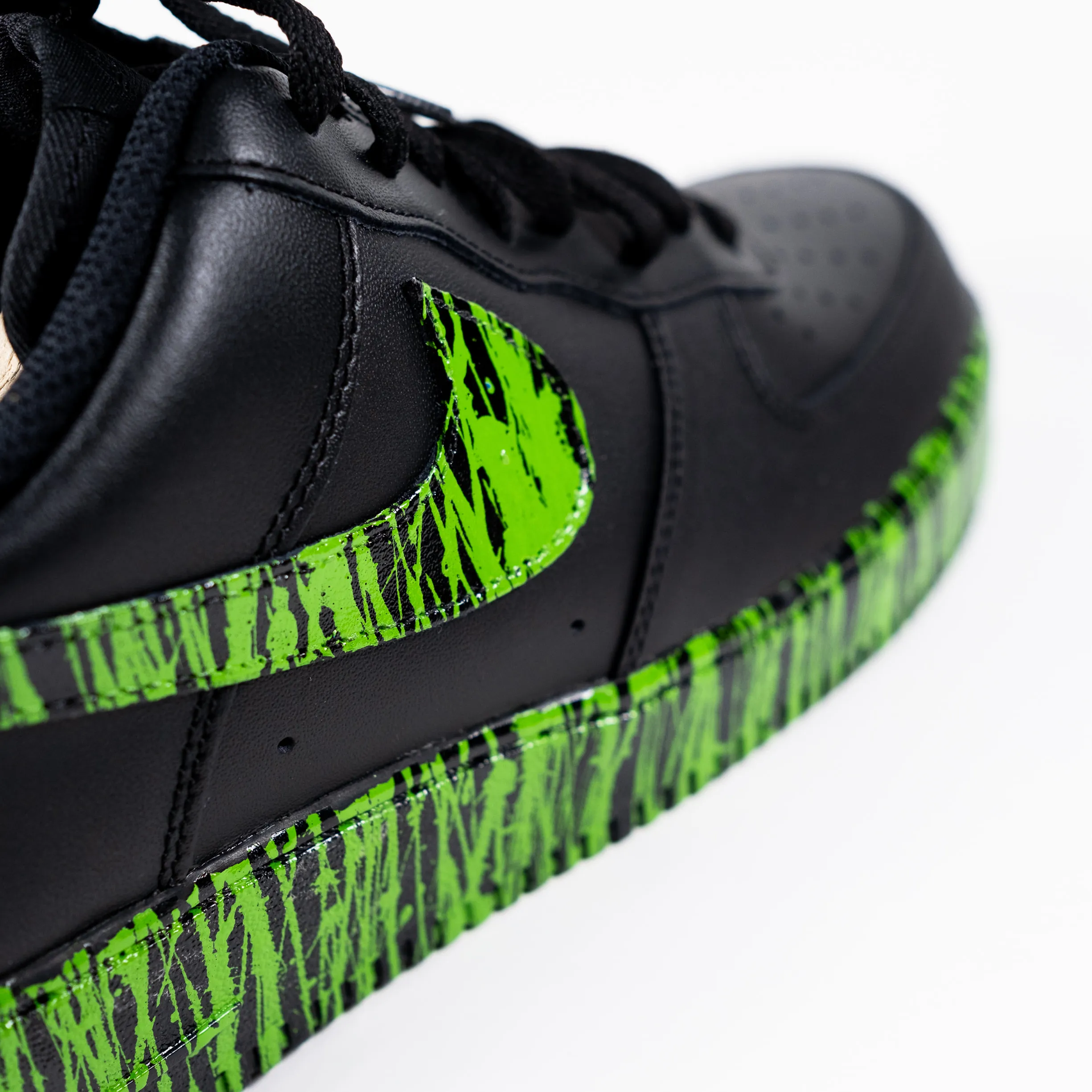 Nike Air Force 1 Black Custom 'The Matrix' Splattered Edition