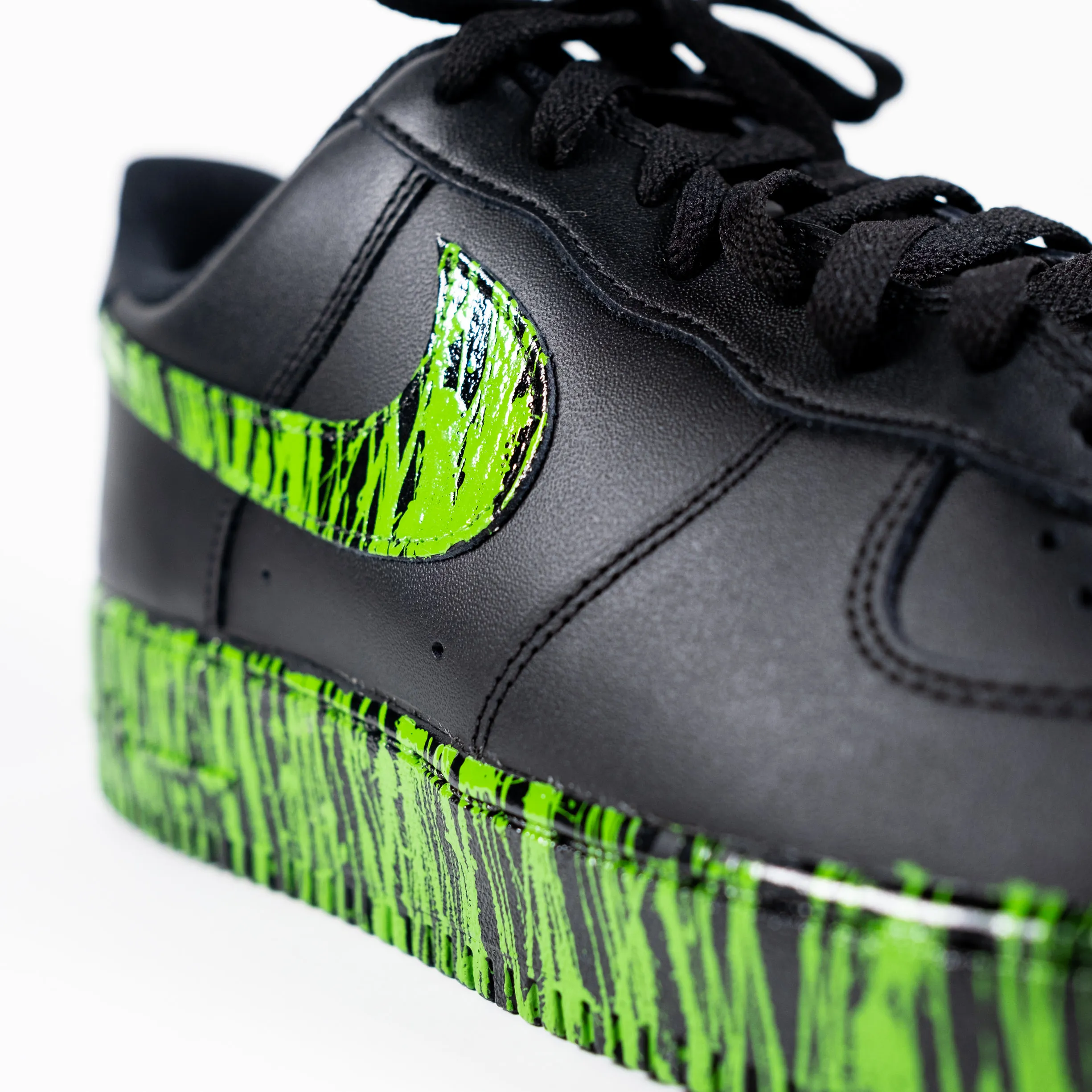 Nike Air Force 1 Black Custom 'The Matrix' Splattered Edition