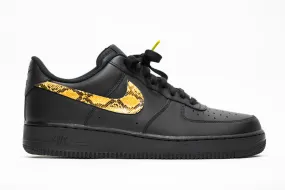 Nike Air Force 1 Black Custom 'Yellow Pythons' Edition