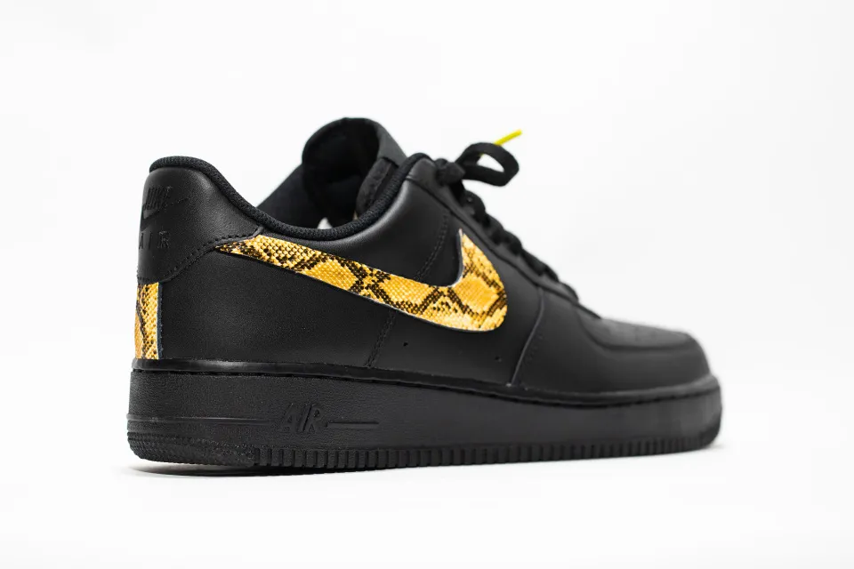 Nike Air Force 1 Black Custom 'Yellow Pythons' Edition