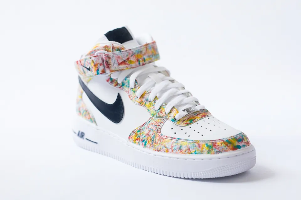 Nike Air Force 1 Mids White  'Fruity Pebbles' Custom Edition