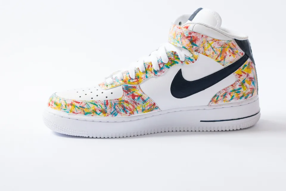 Nike Air Force 1 Mids White  'Fruity Pebbles' Custom Edition