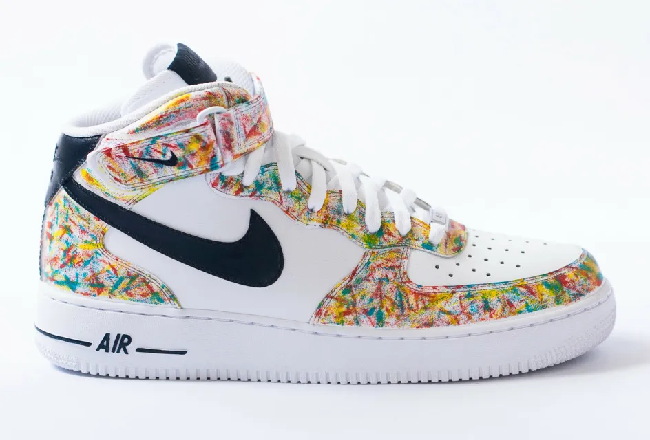 Nike Air Force 1 Mids White  'Fruity Pebbles' Custom Edition