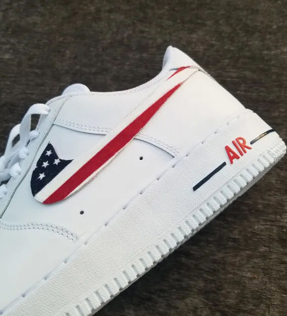 Nike Air Force 1 White Custom 'America' Edition w/ Custom Insoles