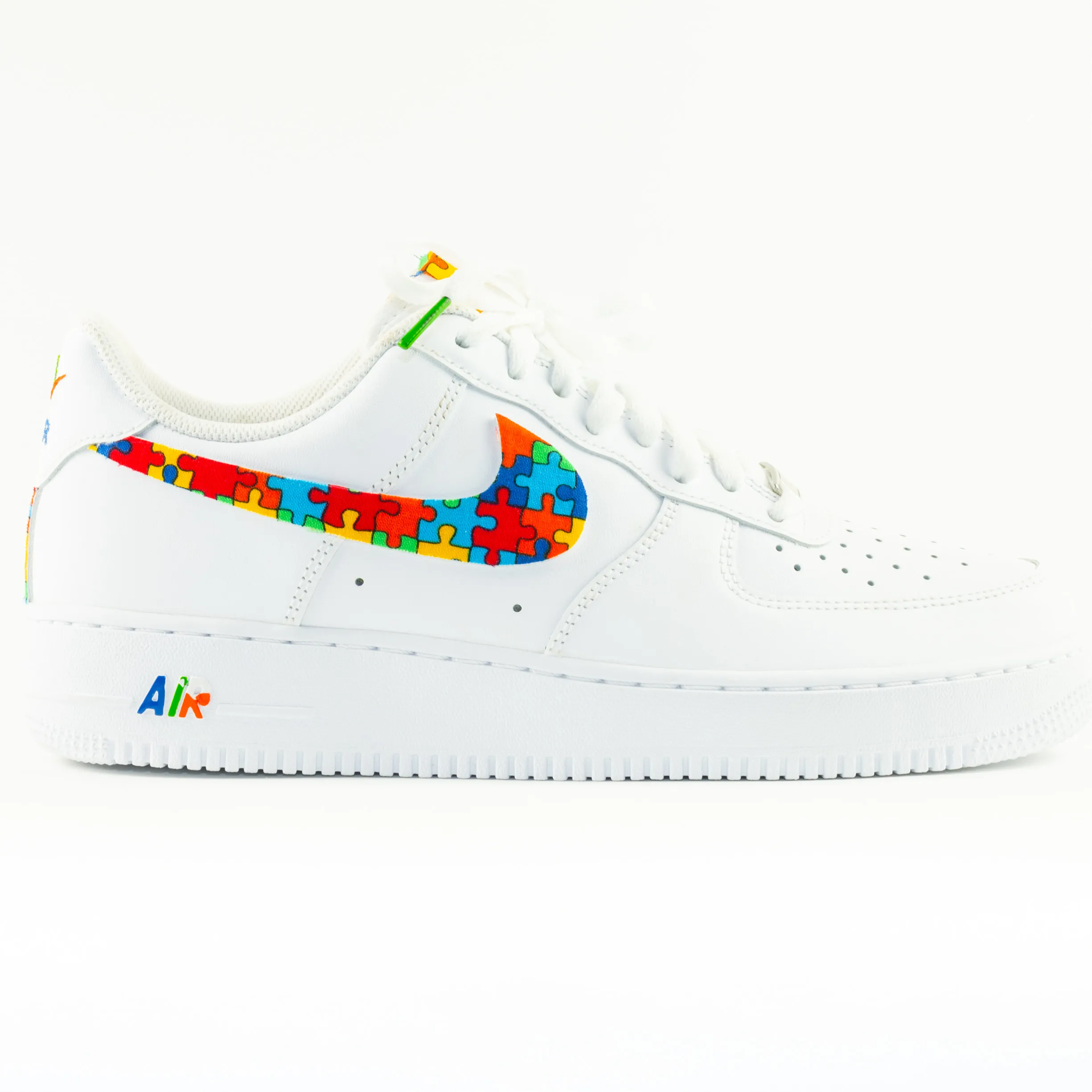 Nike Air Force 1 White Custom 'Autism Awareness' Edition