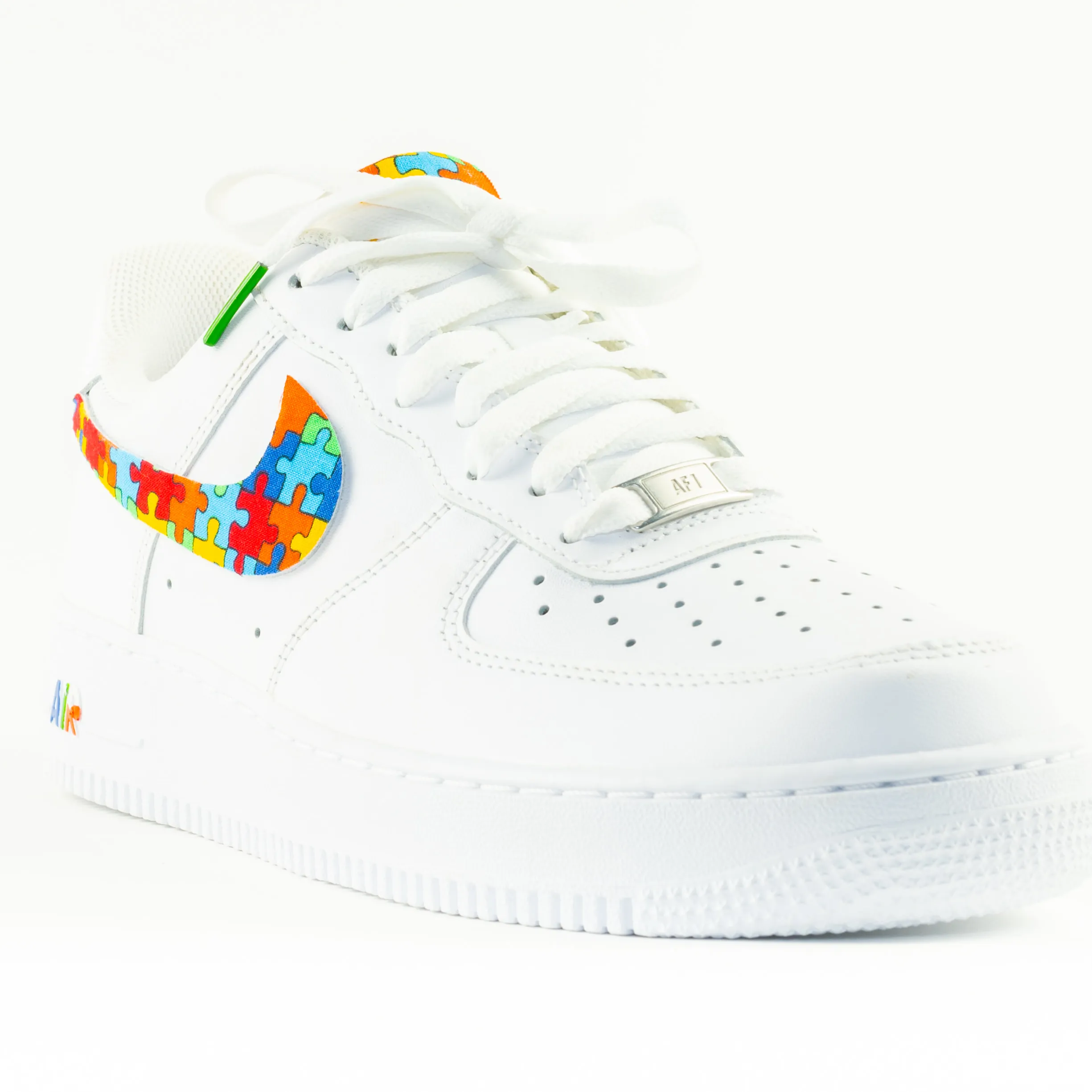 Nike Air Force 1 White Custom 'Autism Awareness' Edition