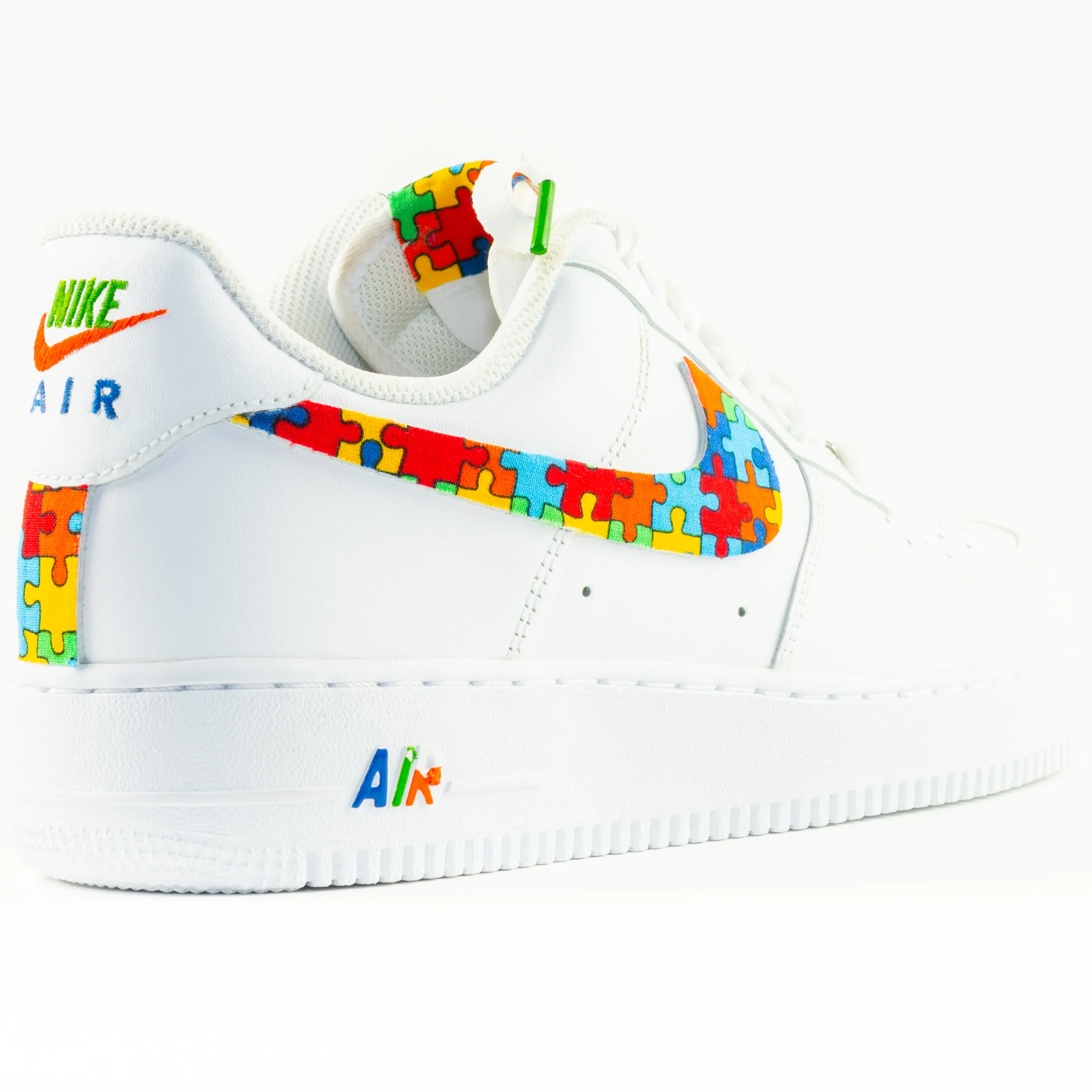 Nike Air Force 1 White Custom 'Autism Awareness' Edition