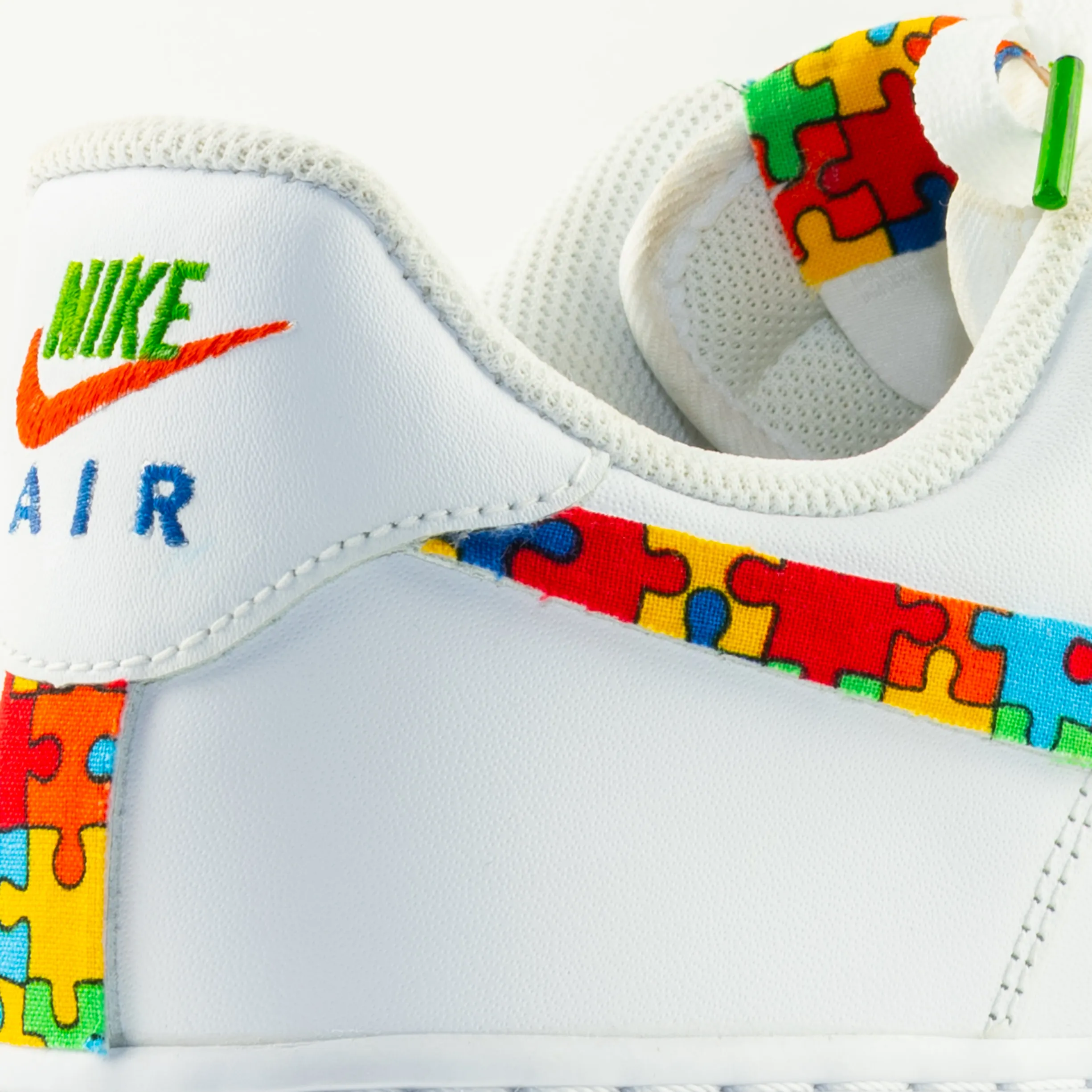 Nike Air Force 1 White Custom 'Autism Awareness' Edition