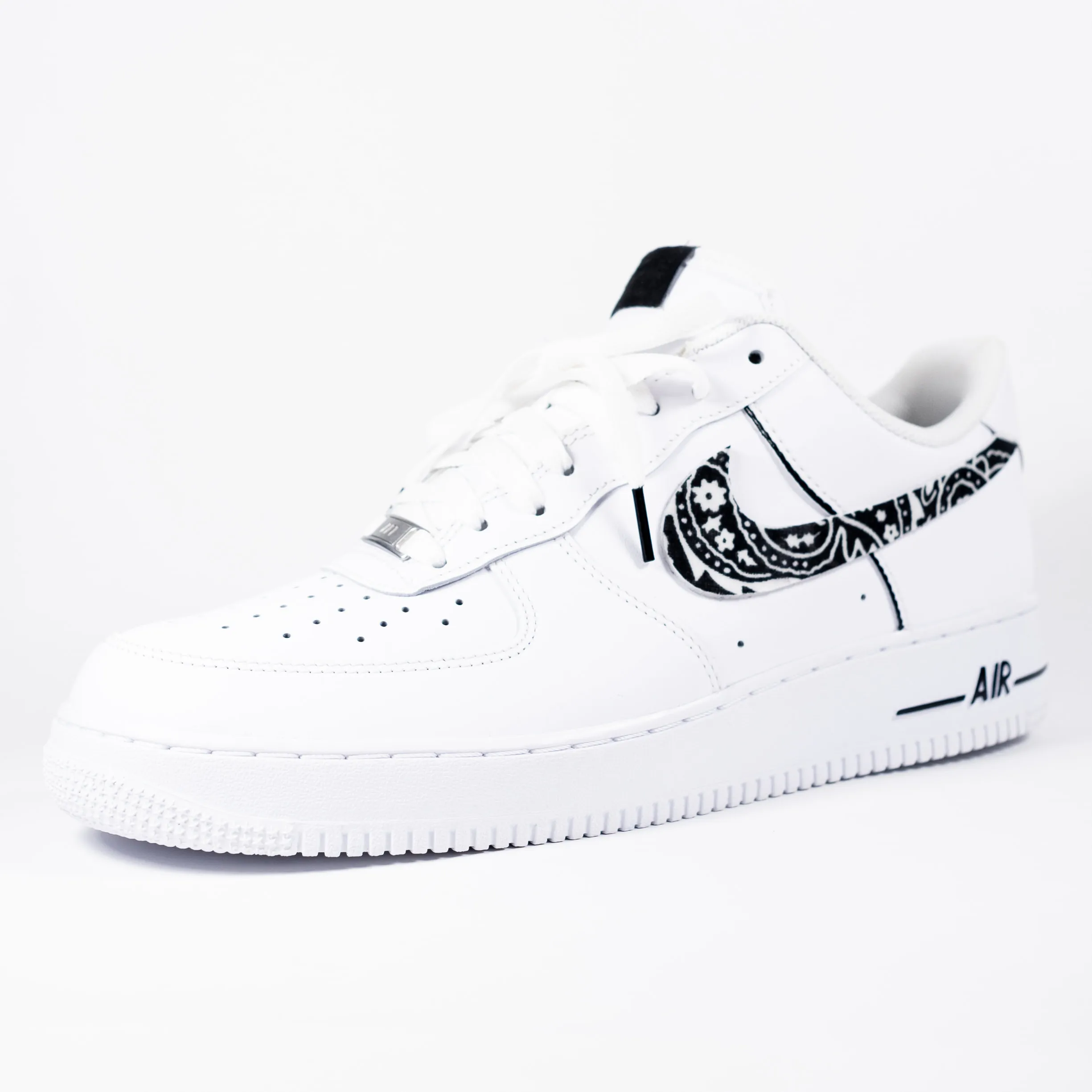 Nike Air Force 1 White Custom 'Black Bandana' Edition