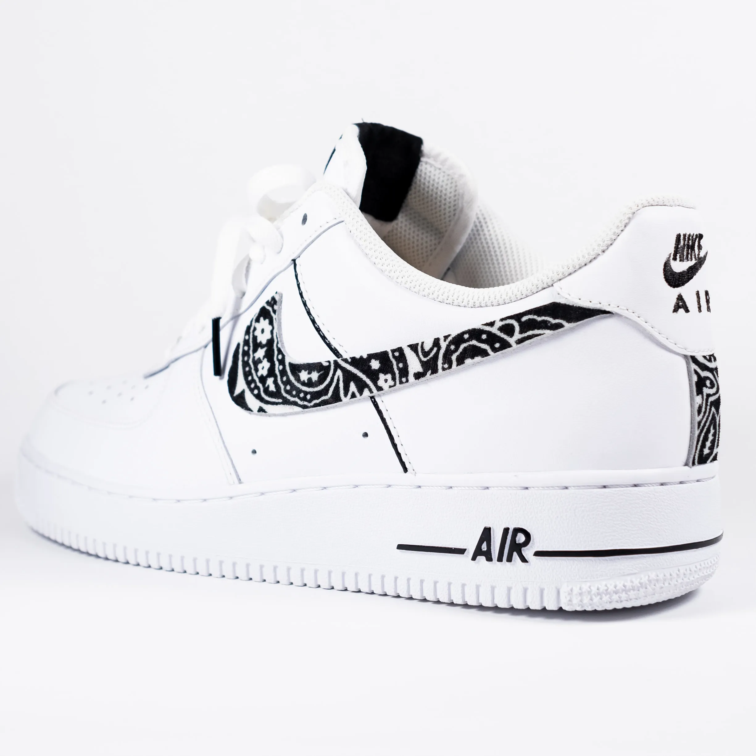 Nike Air Force 1 White Custom 'Black Bandana' Edition