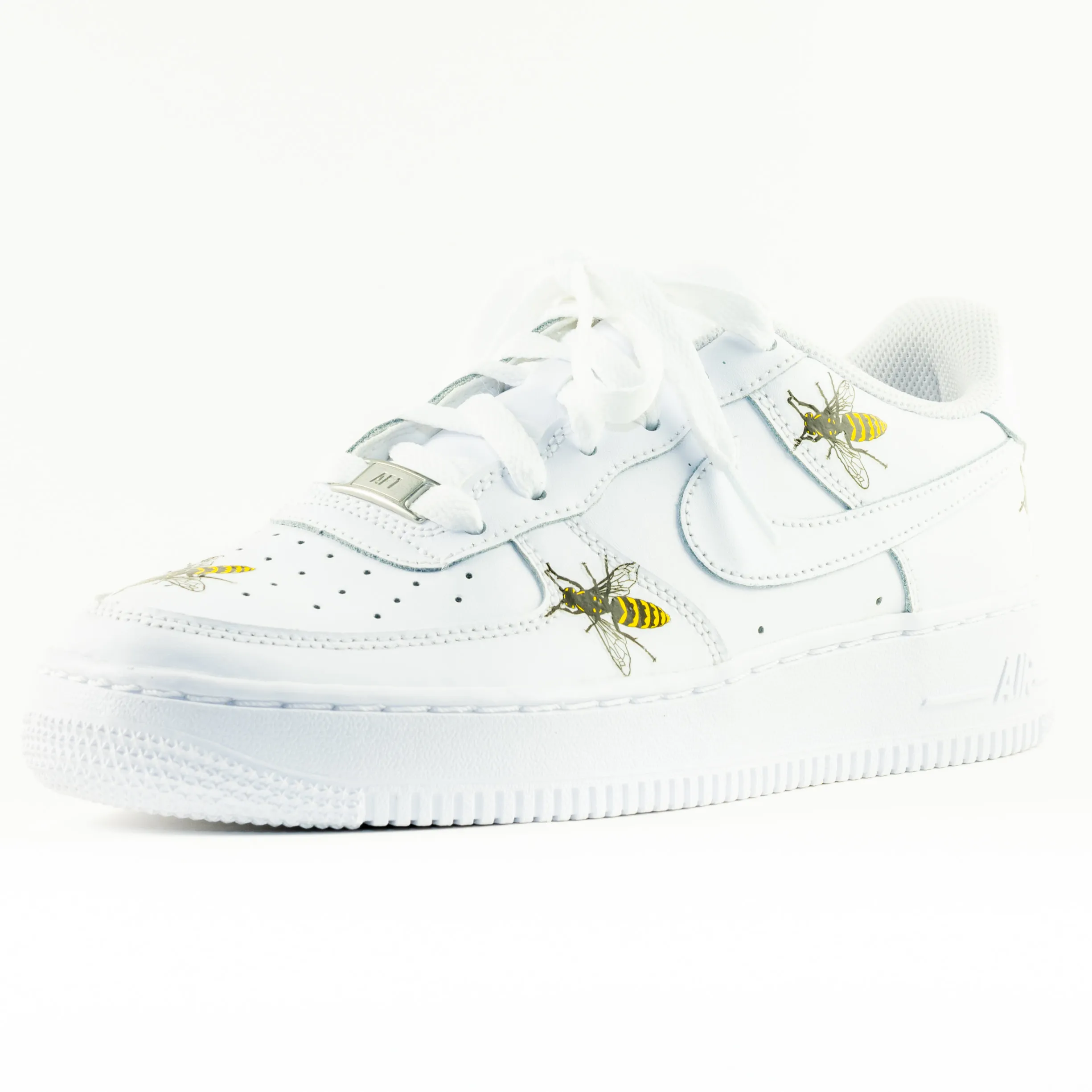 Nike Air Force 1 White Custom 'Bumble Bees' Edition