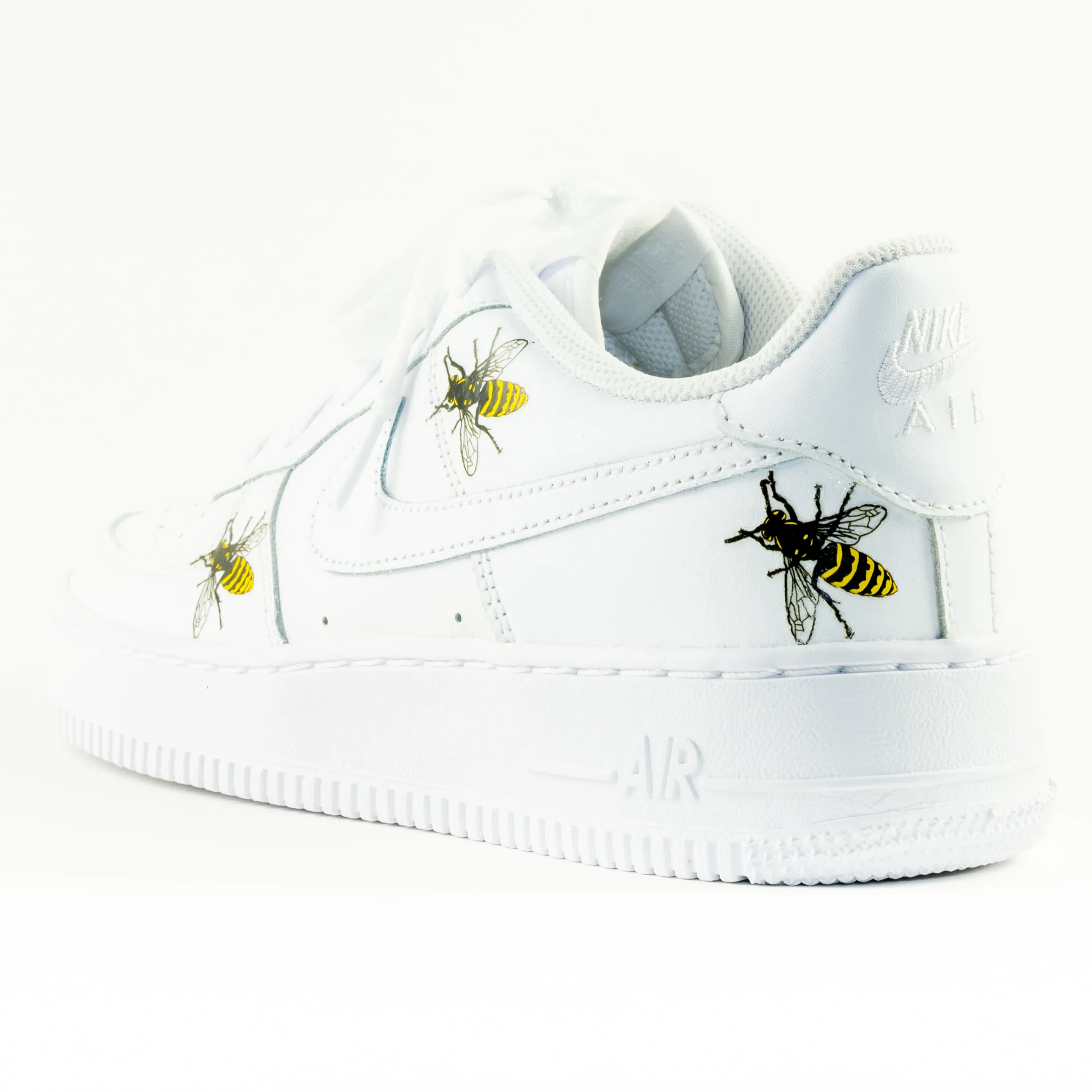 Nike Air Force 1 White Custom 'Bumble Bees' Edition