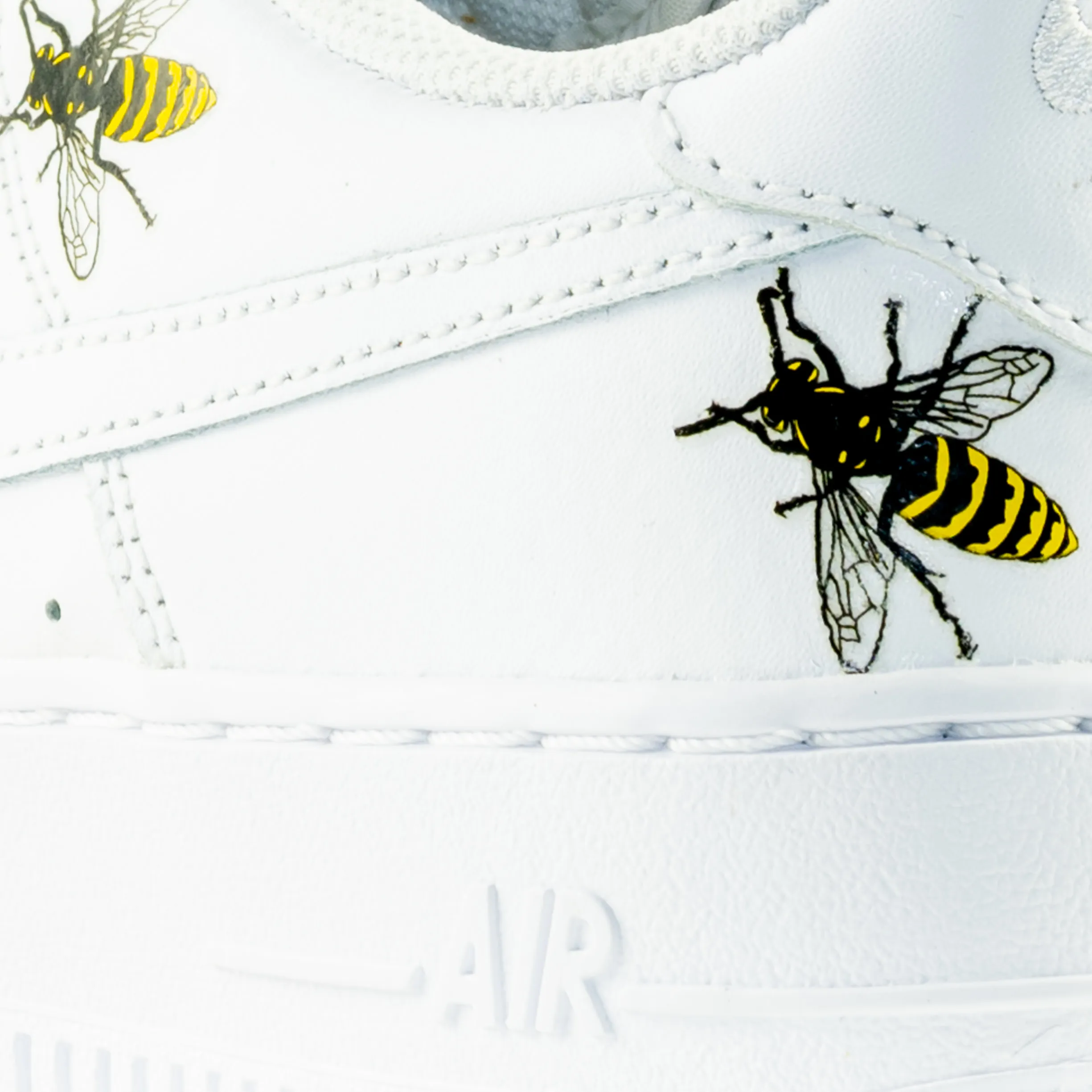 Nike Air Force 1 White Custom 'Bumble Bees' Edition