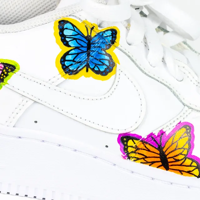 Nike Air Force 1 White Custom 'Butterflies' Alison Edition