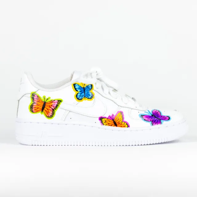 Nike Air Force 1 White Custom 'Butterflies' Alison Edition