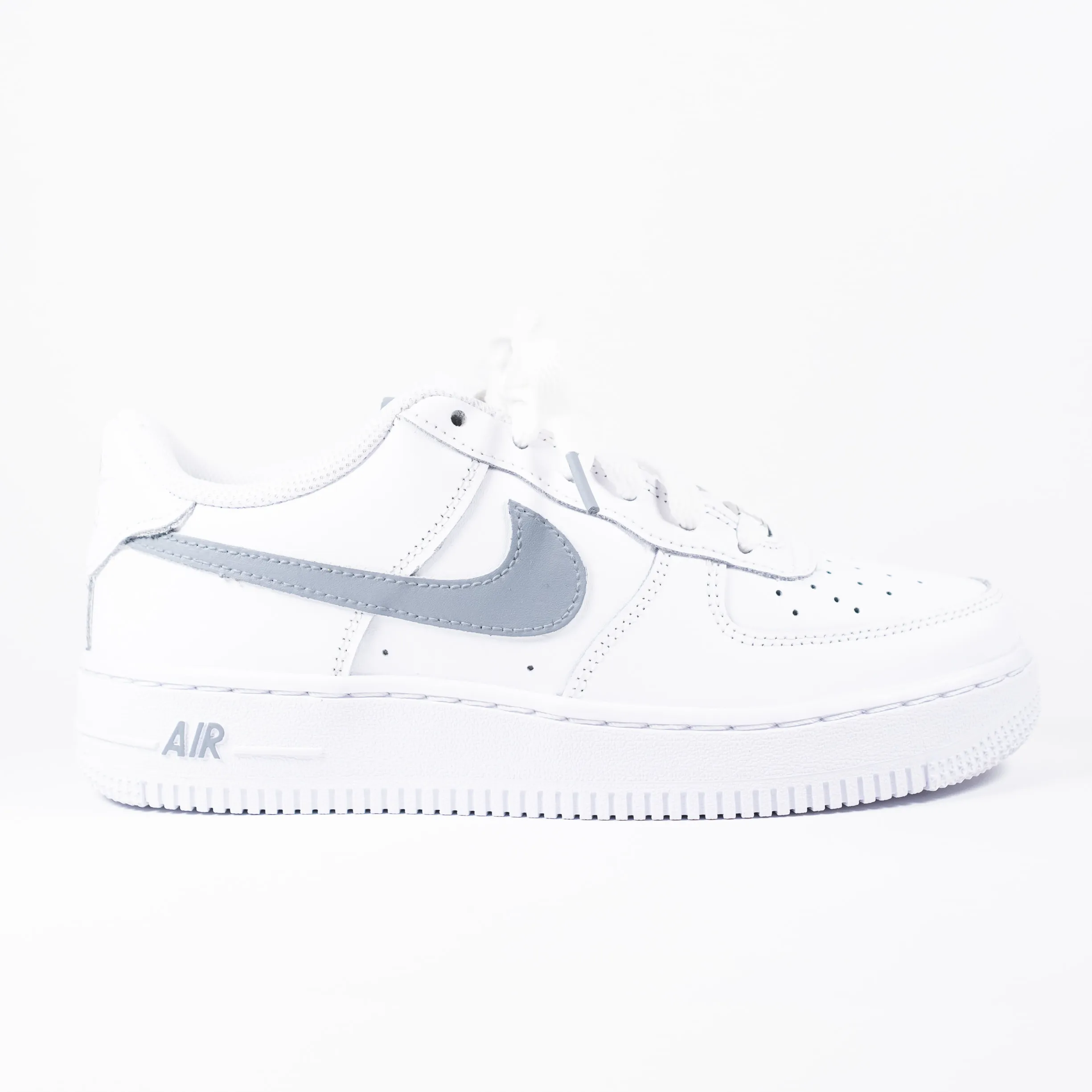 Nike Air Force 1 White Custom 'Cement Grey Swoosh' Edition