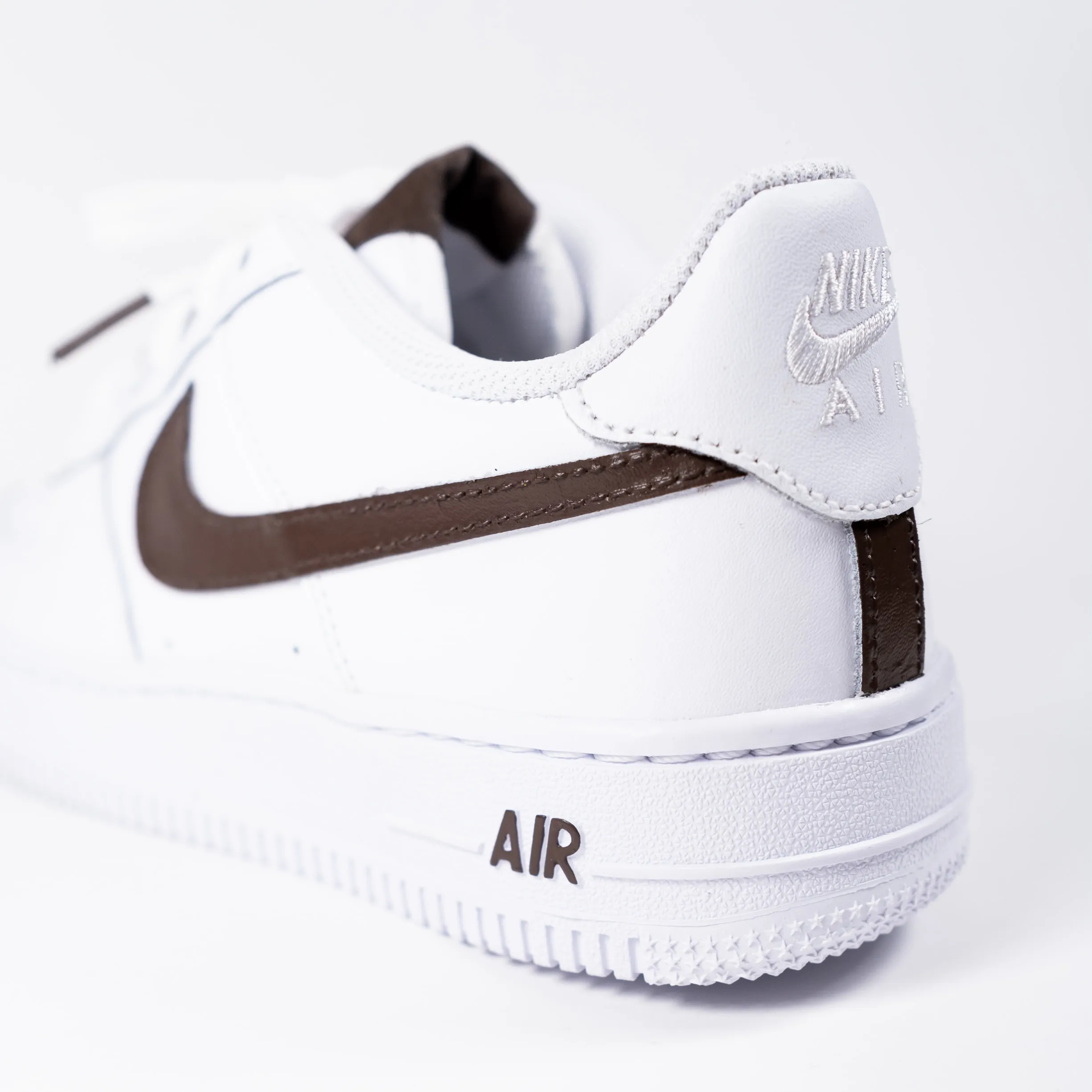 Nike Air Force 1 White Custom 'Dark Co-Co Swoosh' Edition