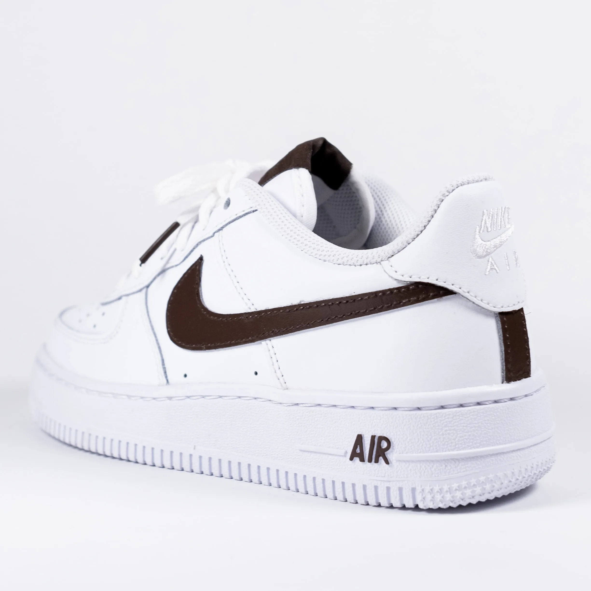 Nike Air Force 1 White Custom 'Dark Co-Co Swoosh' Edition