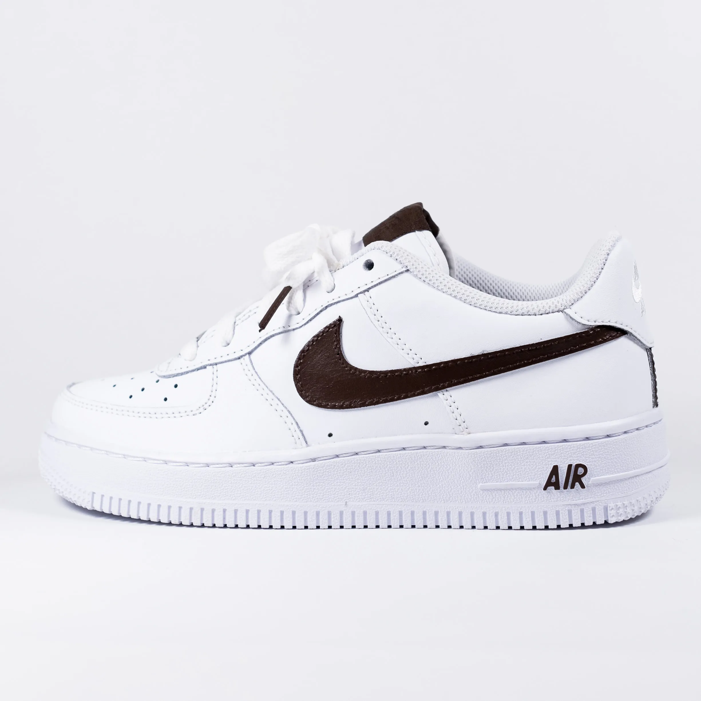 Nike Air Force 1 White Custom 'Dark Co-Co Swoosh' Edition