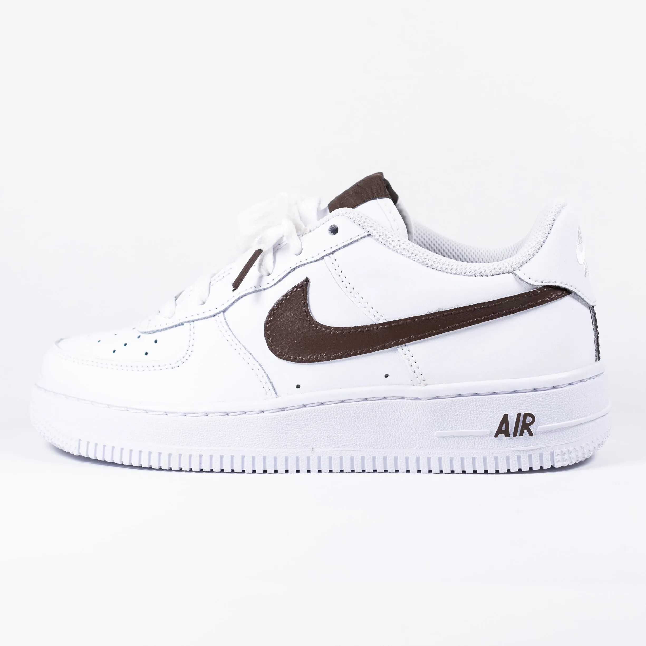 Nike Air Force 1 White Custom 'Dark Co-Co Swoosh' Edition