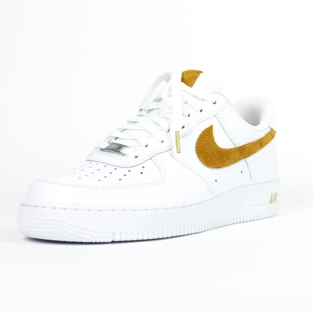 Nike Air Force 1 White Custom 'Gold Corduroy' W/ Custom Matching Insoles