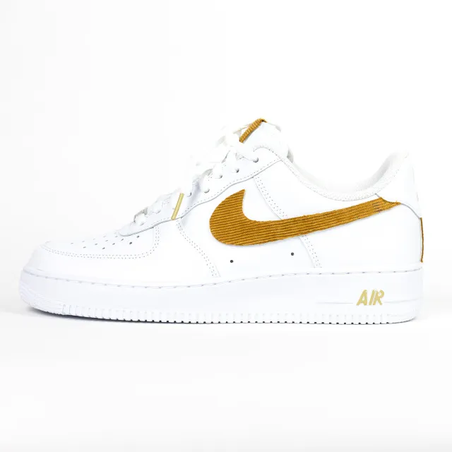 Nike Air Force 1 White Custom 'Gold Corduroy' W/ Custom Matching Insoles