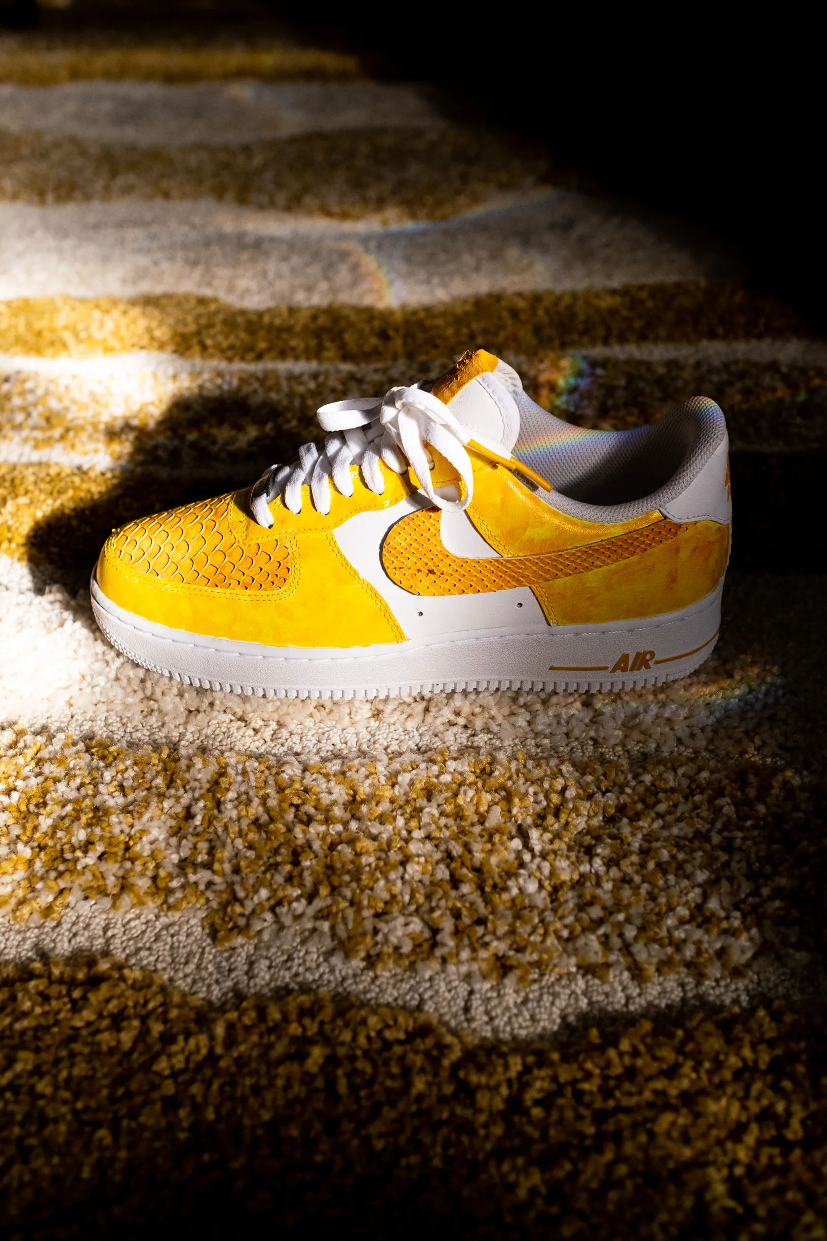 Nike Air Force 1 White Custom 'Goldfish' Premo Edition