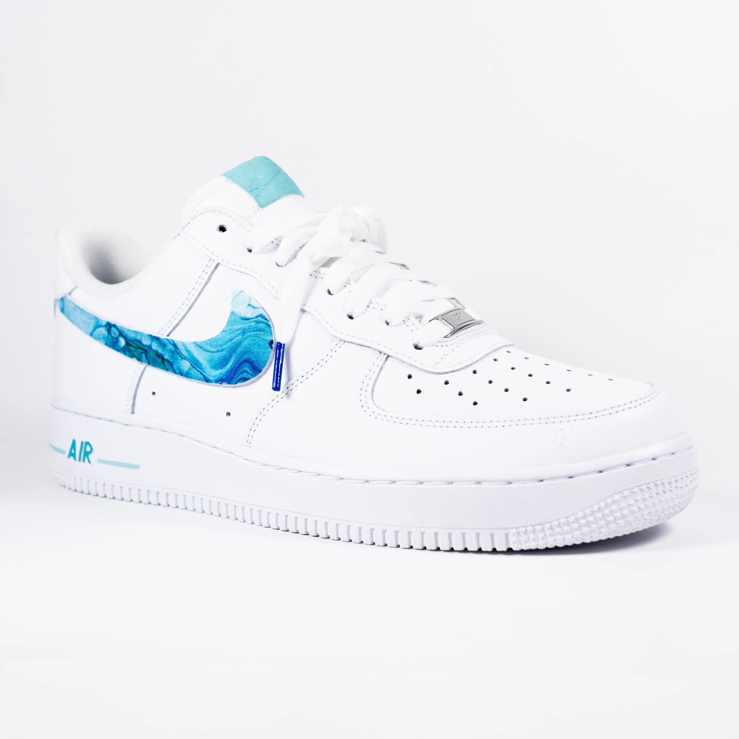 Nike Air Force 1 White Custom 'Hydroplane' w/ Custom Insoles Edition