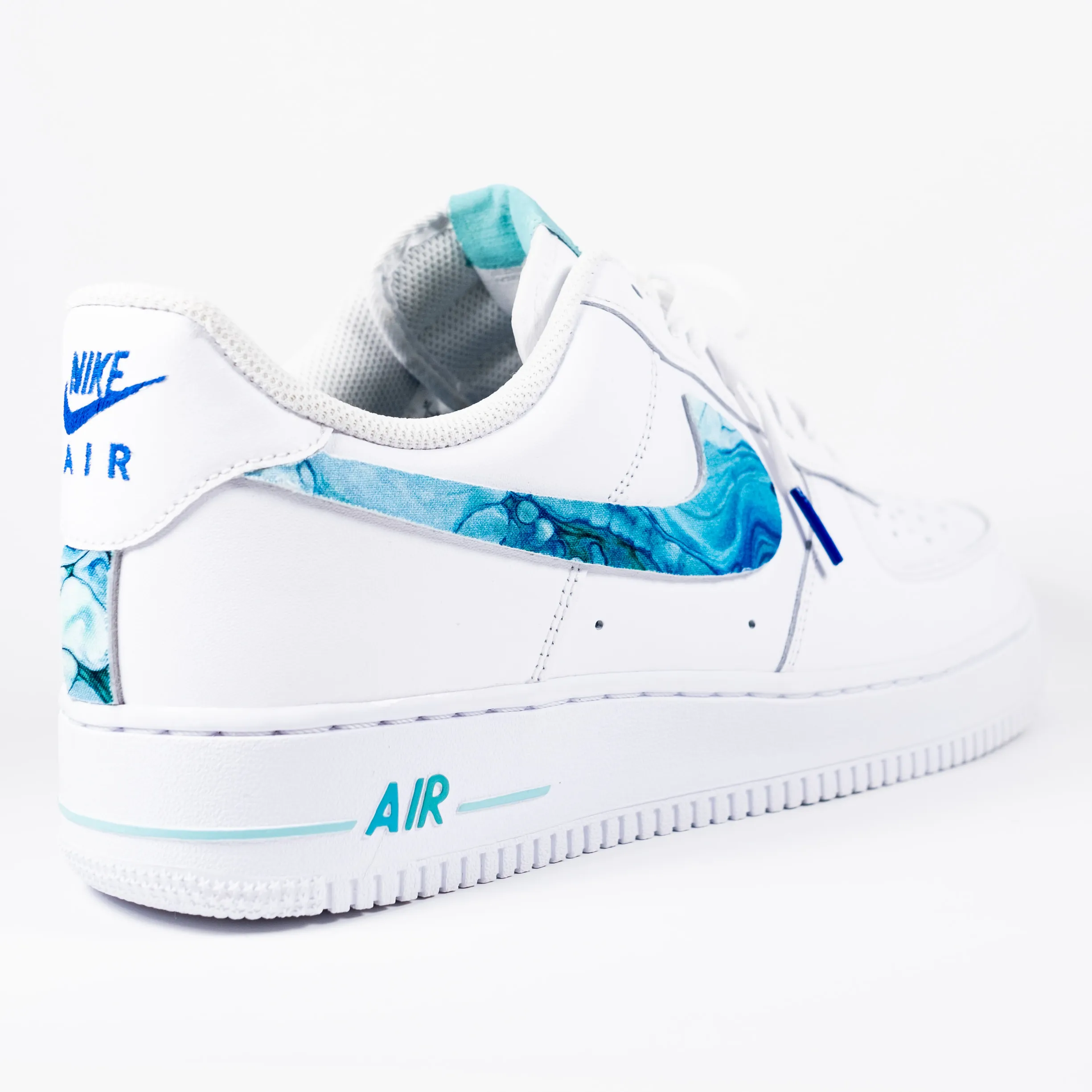 Nike Air Force 1 White Custom 'Hydroplane' w/ Custom Insoles Edition