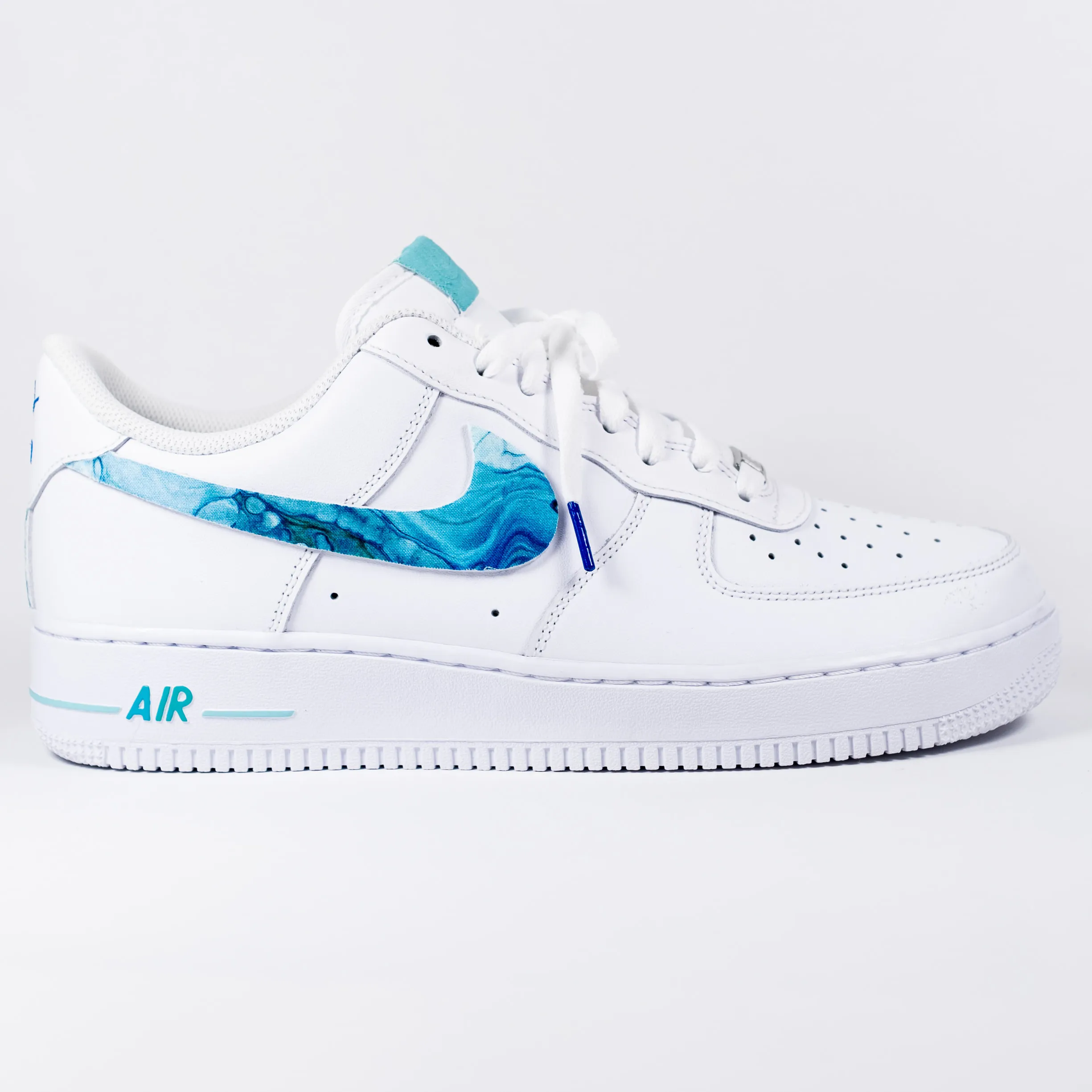 Nike Air Force 1 White Custom 'Hydroplane' w/ Custom Insoles Edition