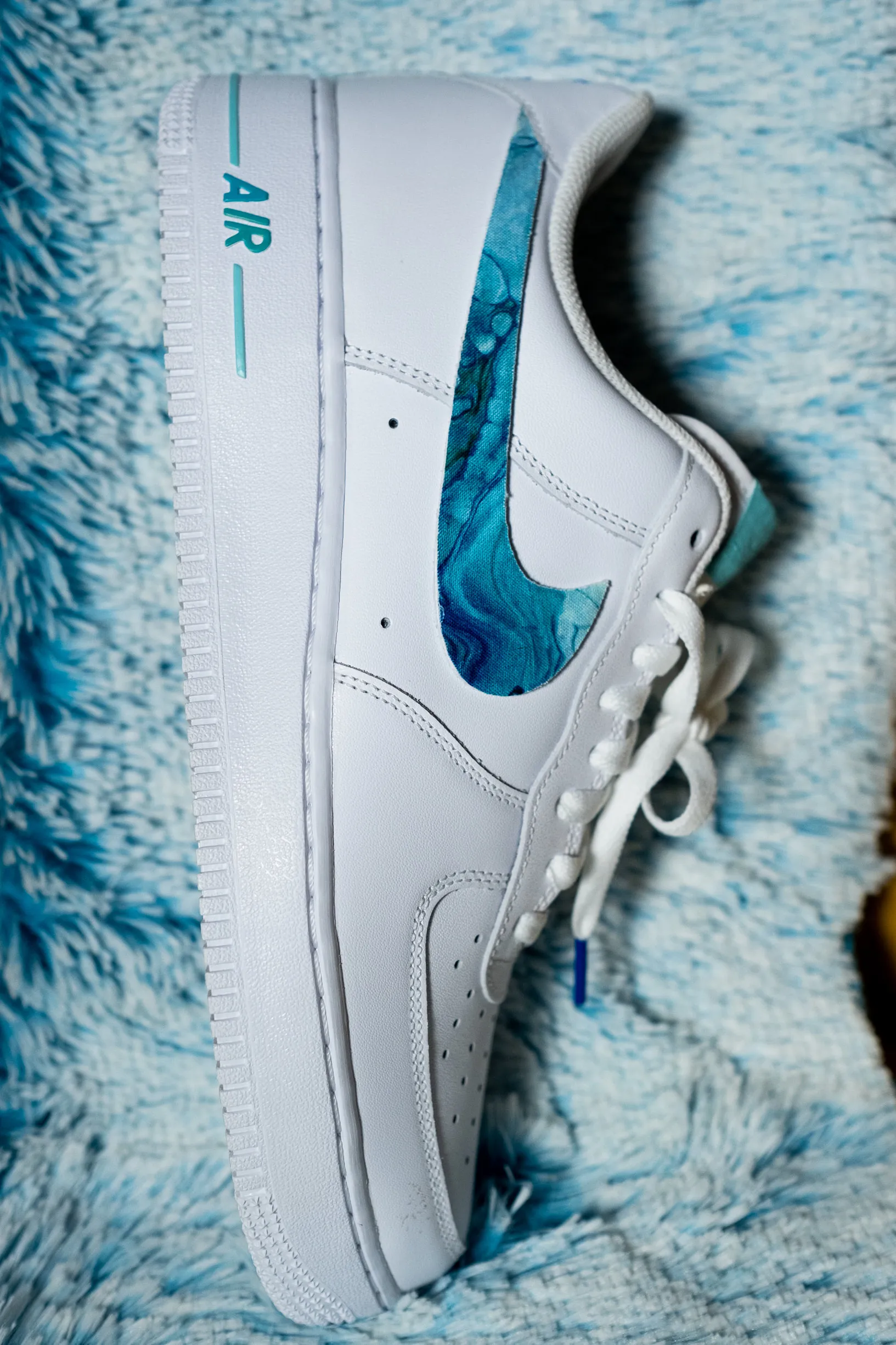 Nike Air Force 1 White Custom 'Hydroplane' w/ Custom Insoles Edition