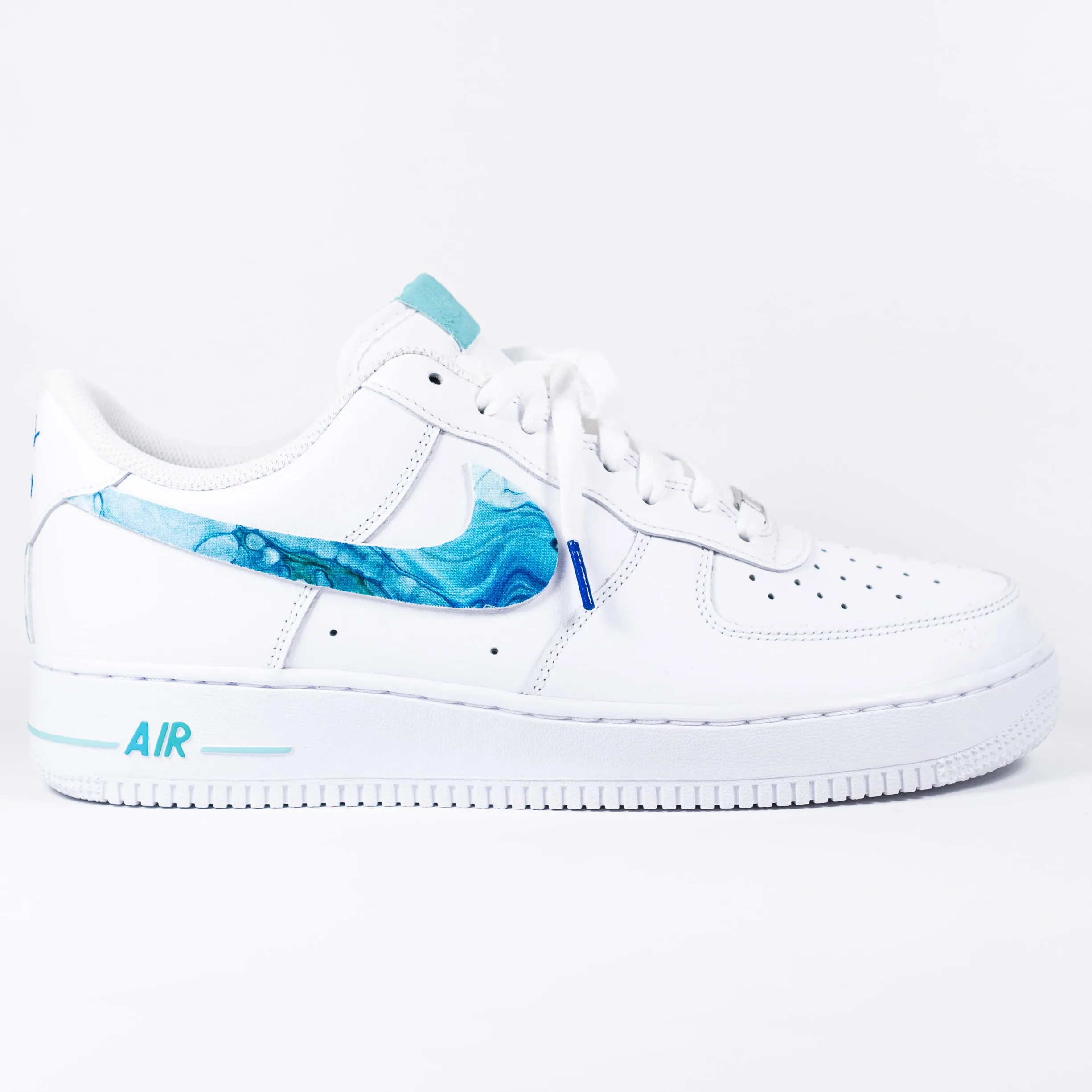 Nike Air Force 1 White Custom 'Hydroplane' w/ Custom Insoles Edition