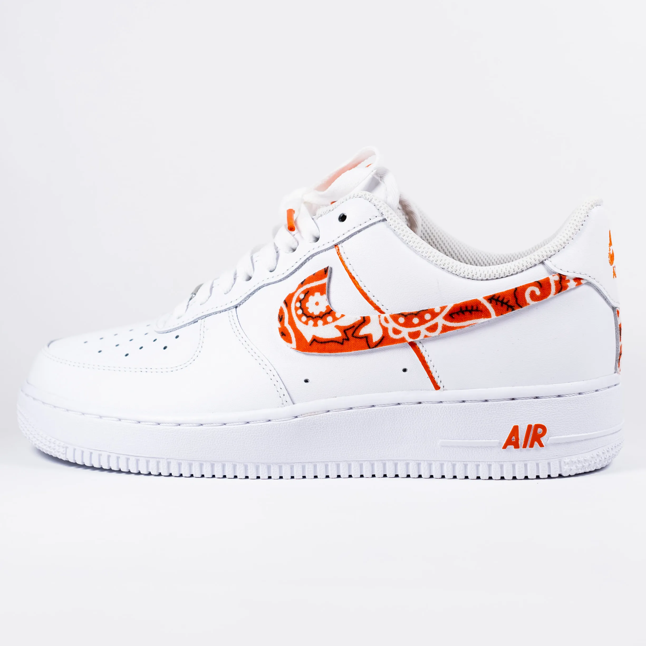 Nike Air Force 1 White Custom 'Orange Bandana' Edition