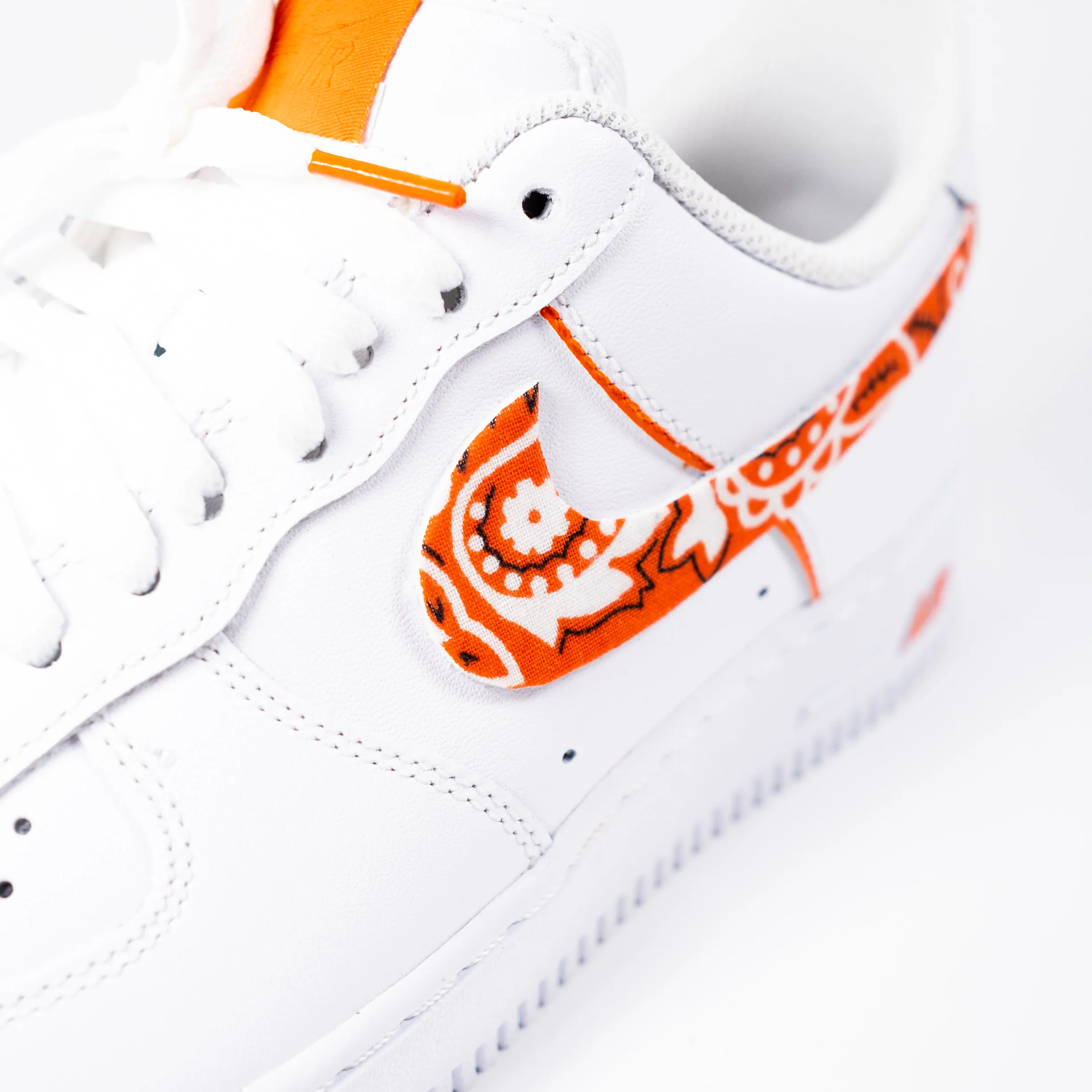 Nike Air Force 1 White Custom 'Orange Bandana' Edition