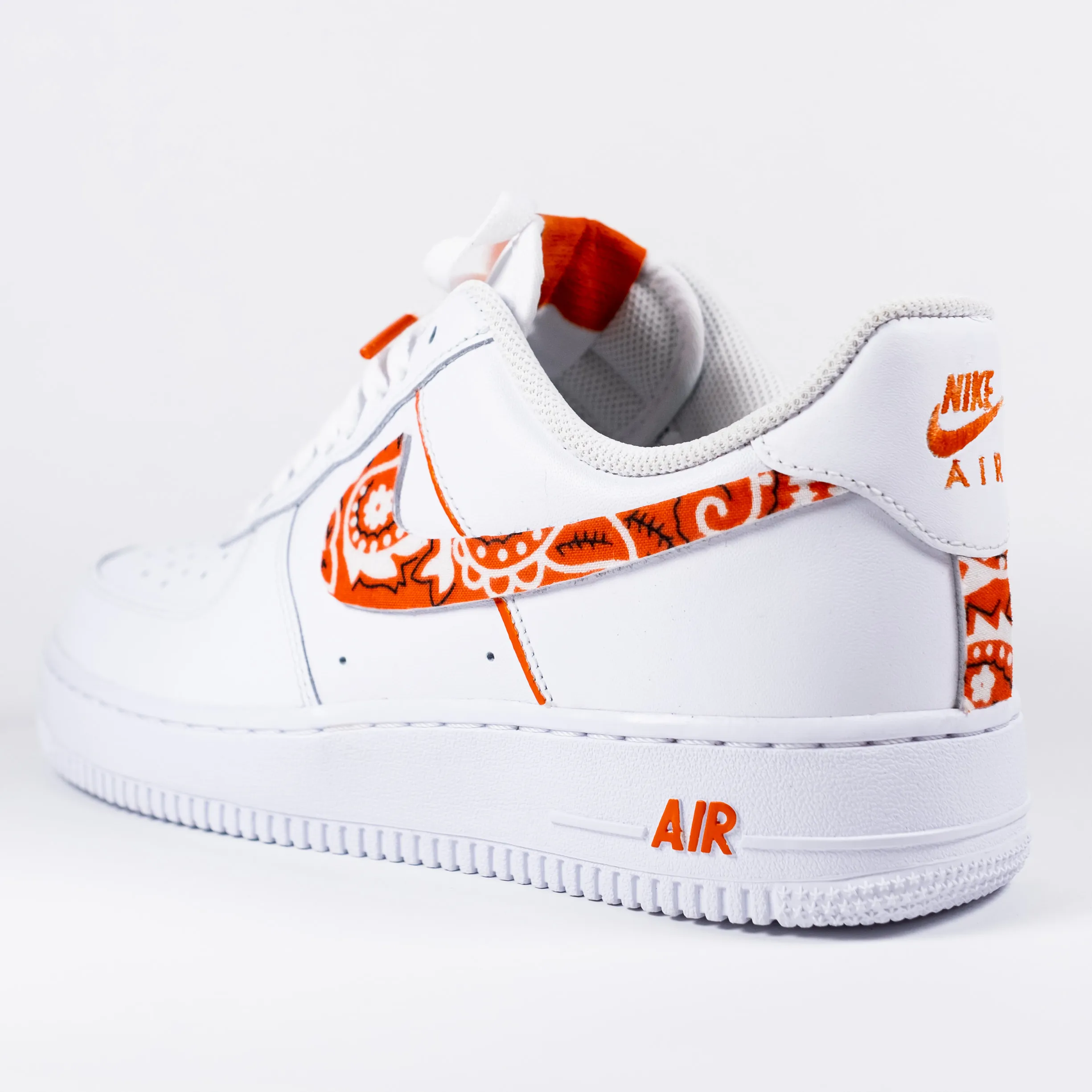 Nike Air Force 1 White Custom 'Orange Bandana' Edition