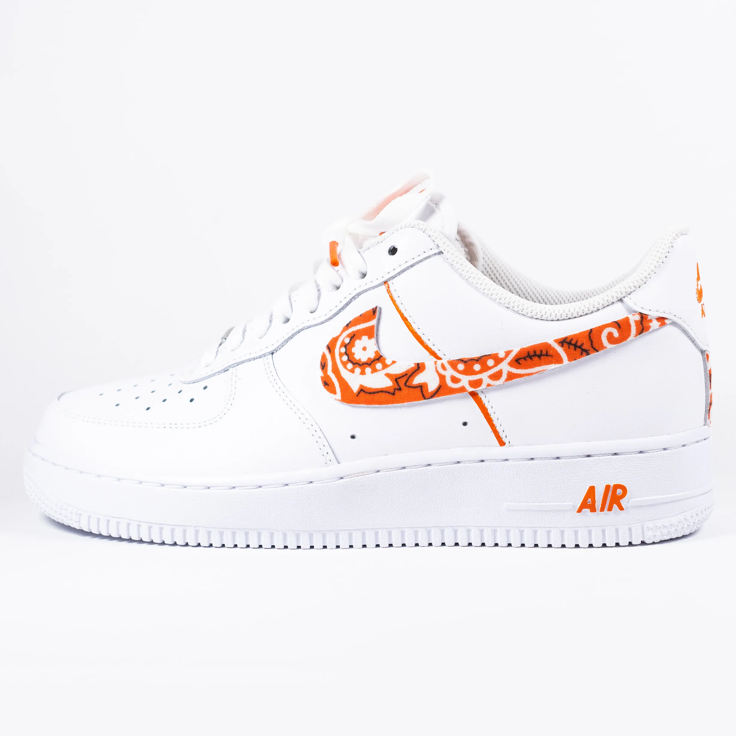 Nike Air Force 1 White Custom 'Orange Bandana' Edition