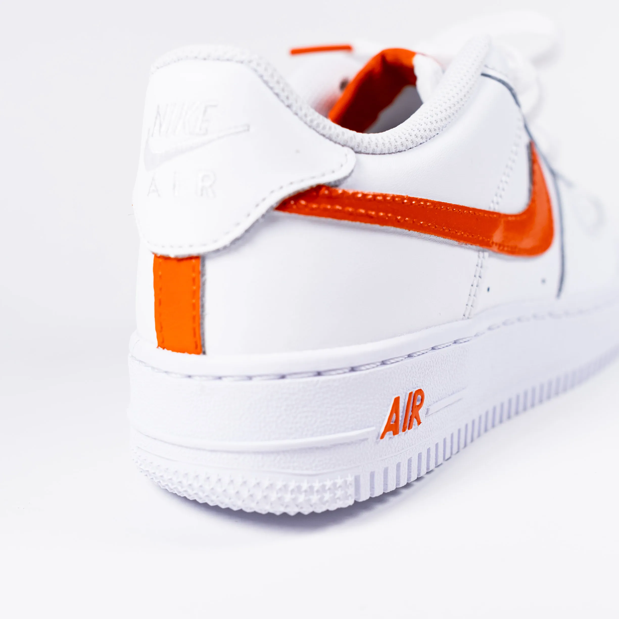 Nike Air Force 1 White Custom 'Orange Swoosh' Edition