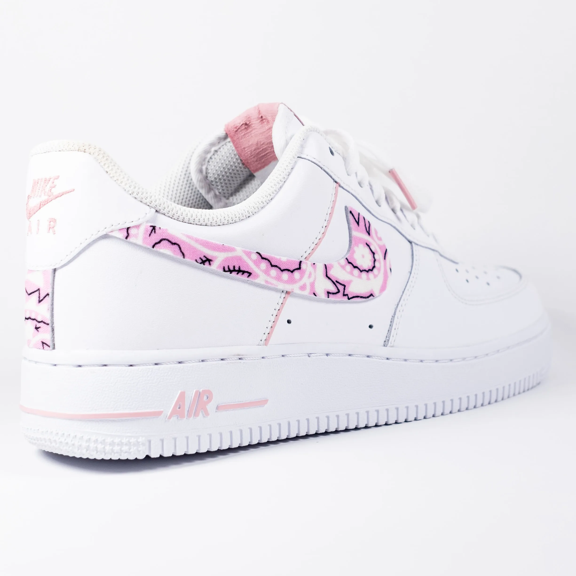 Nike Air Force 1 White Custom 'Pink Bandana' Edition