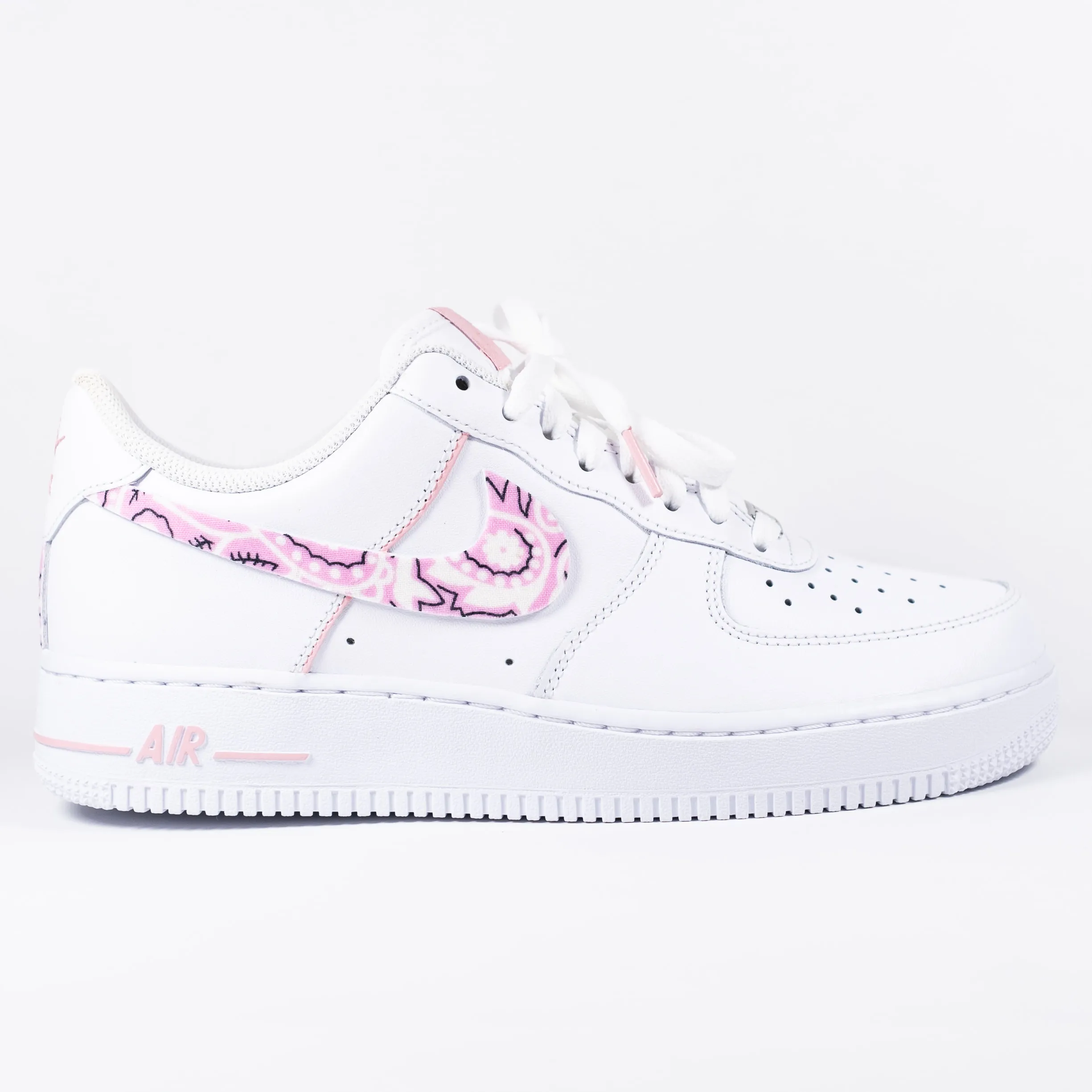 Nike Air Force 1 White Custom 'Pink Bandana' Edition