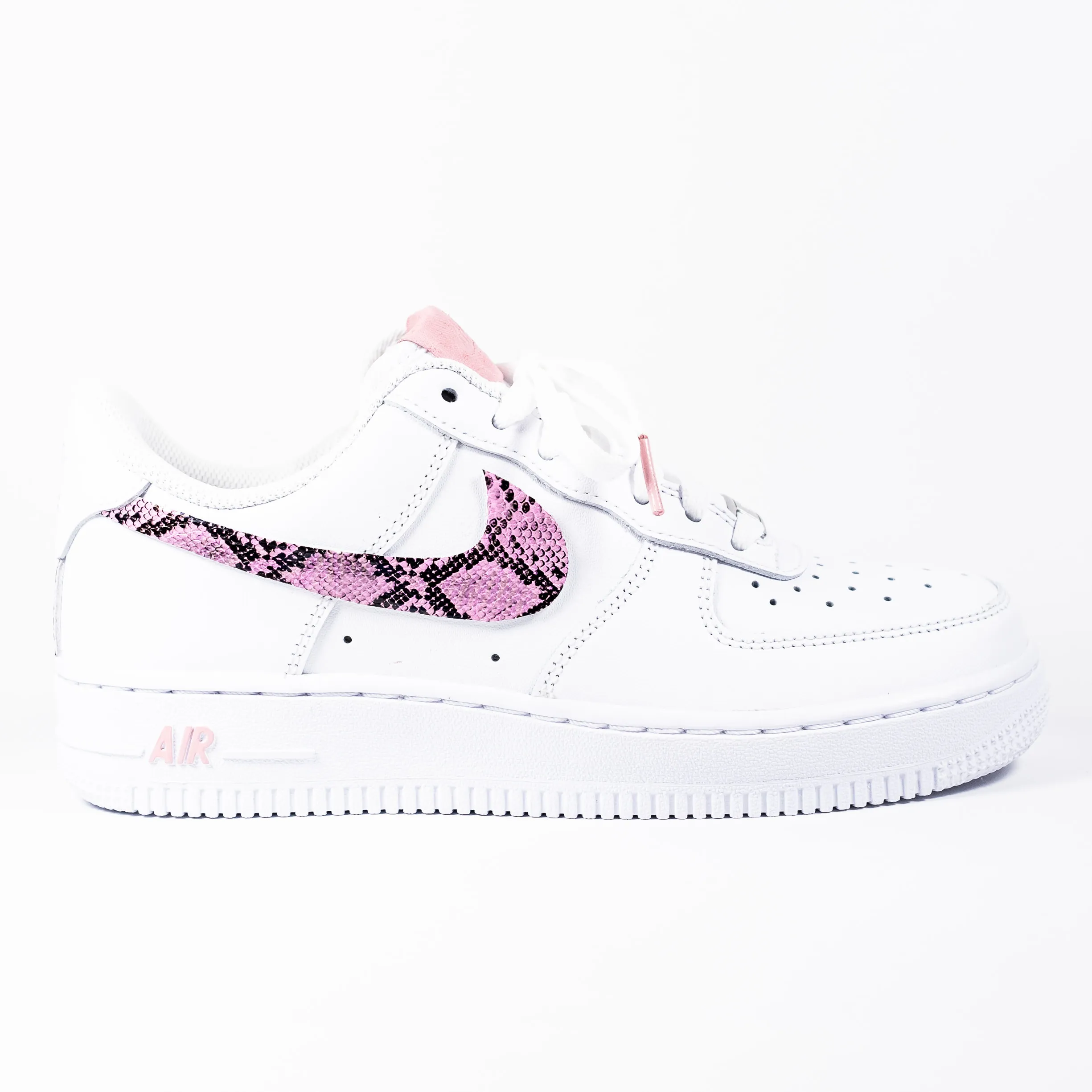 Nike Air Force 1 White Custom 'Pink Snakeskin' Edition