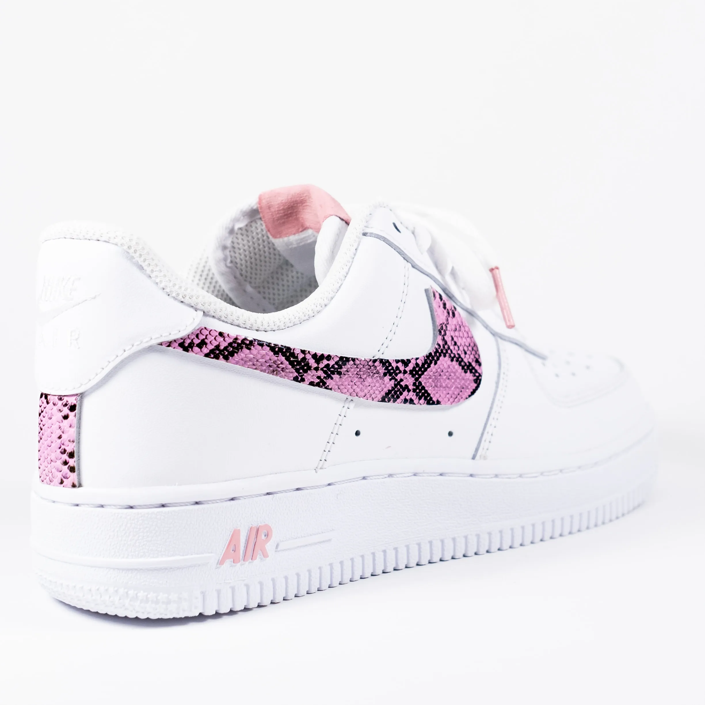 Nike Air Force 1 White Custom 'Pink Snakeskin' Edition