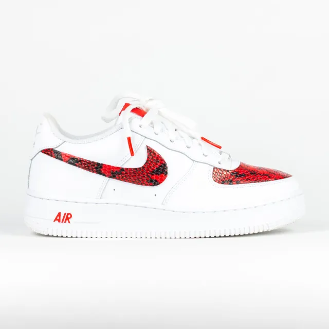 Nike Air Force 1 White Custom 'Red Snakeskins' Premo Edition