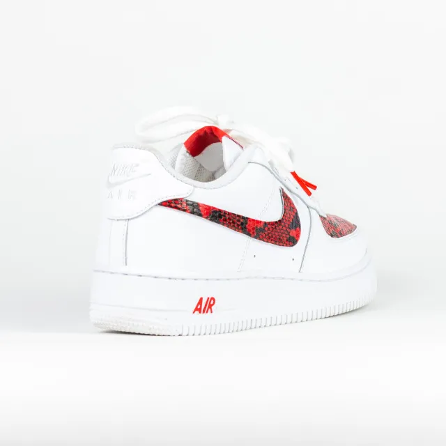 Nike Air Force 1 White Custom 'Red Snakeskins' Premo Edition